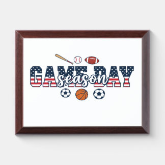Game Day Season Patriotic Multi Sports Fan Gift Award Plaque