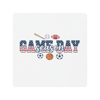 Game Day Season Patriotic Multi Sports Fan Gift Metal Print