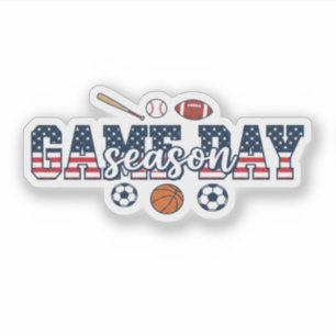 Game Day Season Patriotic Multi Sports Fan Gift Sticker