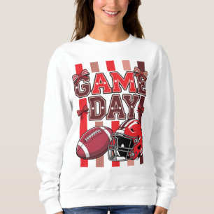Game Day Shirt, Coquette Cheer Bow Football Sweatshirt