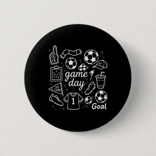Game Day Soccer Foam Finger Cleats And Goal Vibes Button