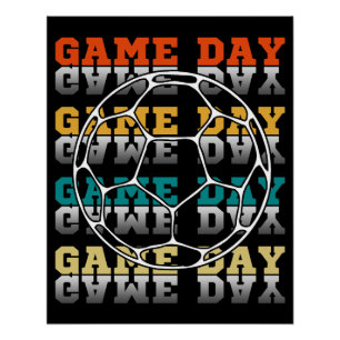 Game Day Soccer Lover Color Typography Poster