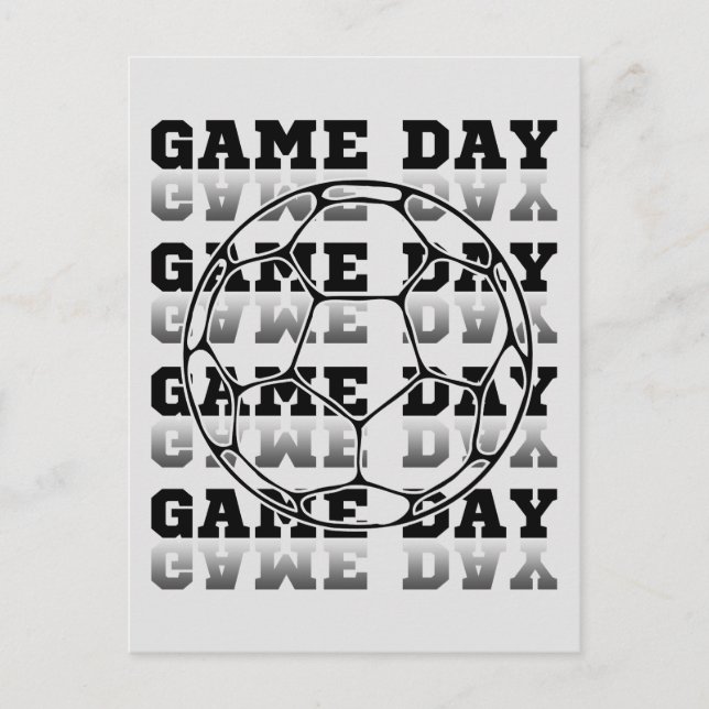 Game Day Soccer Lover Typography Postcard (Front)