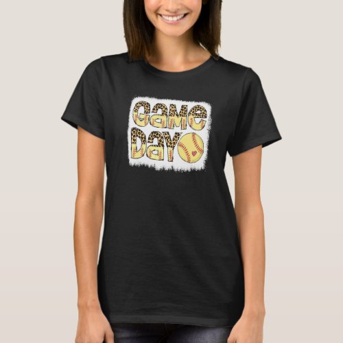 Game Day  Softball Game Day Cheetah Leopard Game D T_Shirt