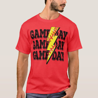 Game Day Softball, Softball Player Vintage Gift  T-Shirt