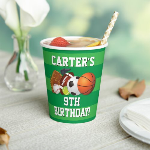 Game Day Sports Team Birthday Paper cup