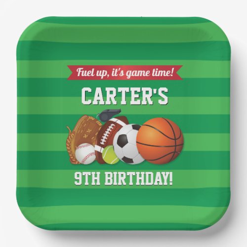 Game Day Sports Team Birthday Paper Plates