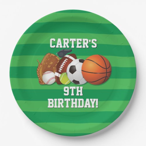 Game Day Sports Team Birthday Paper Plates