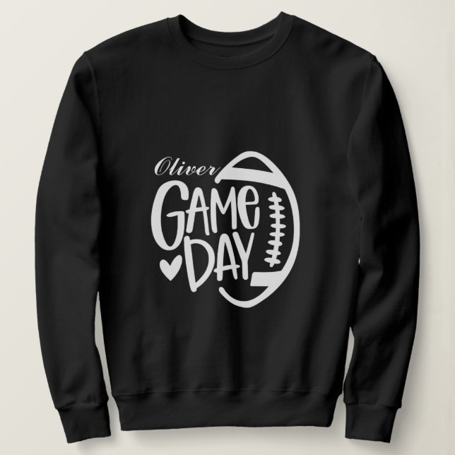 Game Day Sweatshirts Womens With Kids Name (Design Front)