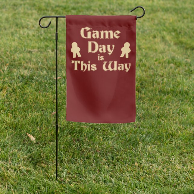 Game Day This Way Fun Boardgame Announcement Garden Flag (In SItu)
