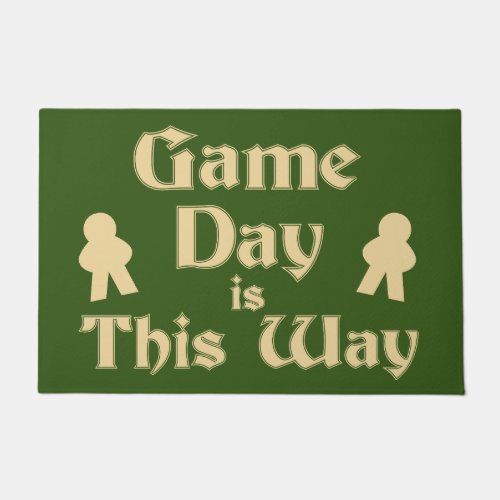 Game Day This Way Fun Boardgame Slogan   Doormat