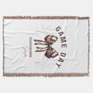 Game Day Touchdown Season Football Girl Throw Blanket