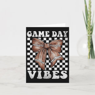 Game Day Vibes Coquette Bow Football Mama Football Card