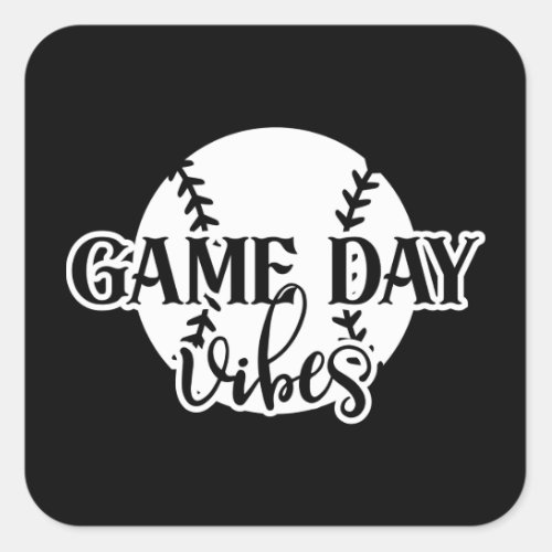 Game Day Vibes Design For Baseball Lovers Square Sticker
