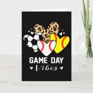 Game Day Vibes Funny Sell Softll Soccer Mom Heart  Card