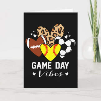 Game Day Vibes Funny Softll Footll Soccer Mom Hear Card