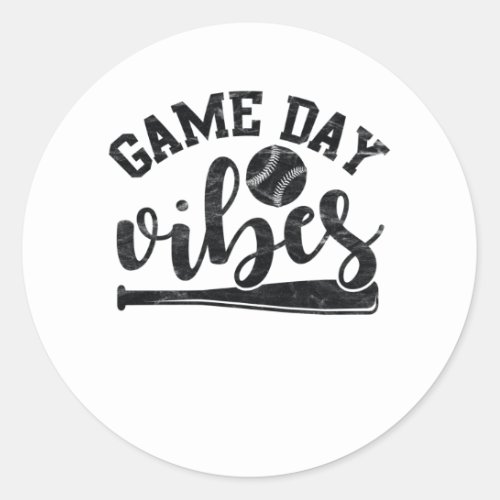 Game Day Vibes Retro Vintage Sports Games Baseball Classic Round Sticker