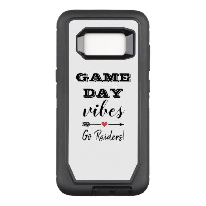 Game Day Vibes Team Heart Personalized Text OtterBox Defender Samsung Galaxy S8 Case