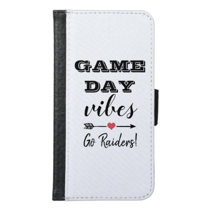 Game Day Vibes Team Heart Personalized Text Samsung Galaxy S6 Wallet Case