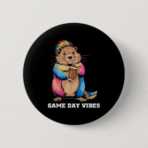 Game Day Vibes Tribal Groundhog Holding Football F Button