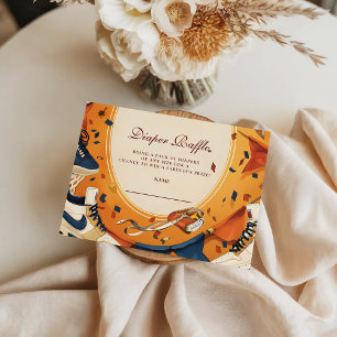 Game Day Vintage Basketball Baby Diapper Raffle Enclosure Card