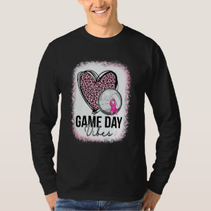 Game Day Volleyball Leopard Heart Volleyball Mom P T-Shirt