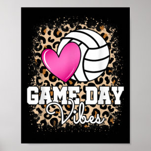Game Day Volleyball Leopard Print Women Ladies Vol