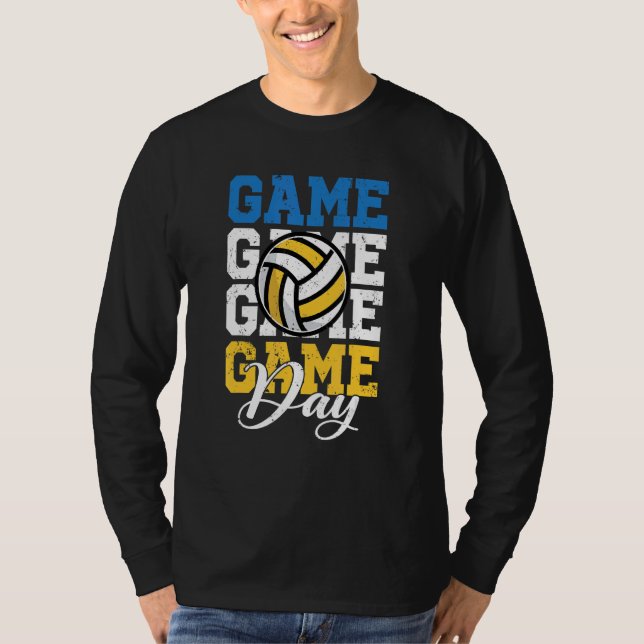 Game Day Volleyball Mom For Womens Game Day Vibes  T-Shirt (Front)