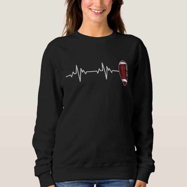 Game Day With Leopard Heart Football  Mom Heartbea Sweatshirt (Front)