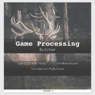 Game Deer Processing Vehicle Advertising Sticker