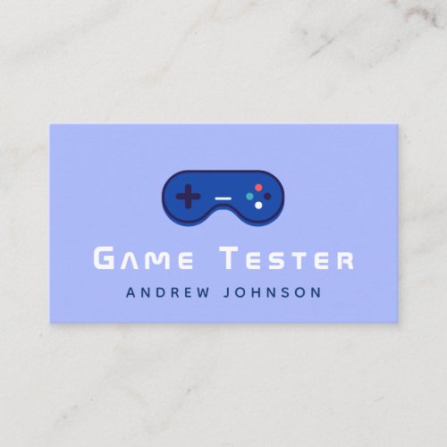 Game Developer Tester Blue Joystick Controller Business Card