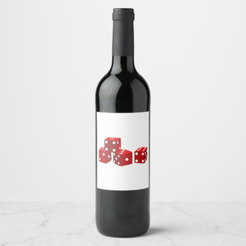 Game Dice Wine Label