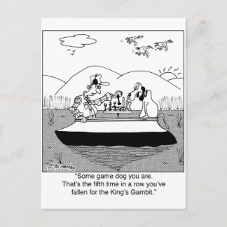 Game Dog Plays Chess Postcard