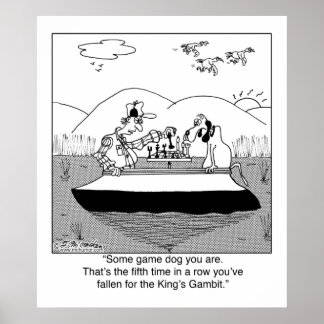 Game Dog Plays Chess Poster