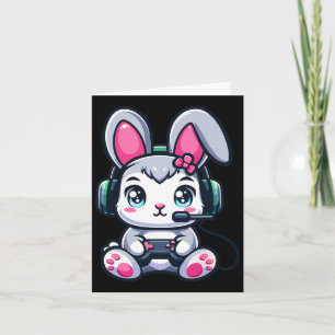Game Easter Bunny Cute Gamer Girl 1 Card