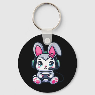 Game Easter Bunny Cute Gamer Girl 1 Keychain