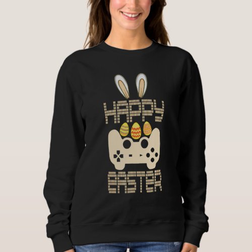 Game Easter Bunny Gaming Controller Gamer Girls Ki Sweatshirt