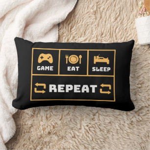 Game Eat Sleep Repeat Funny Lumbar Pillow