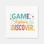  Game, Explore, Discover Napkins