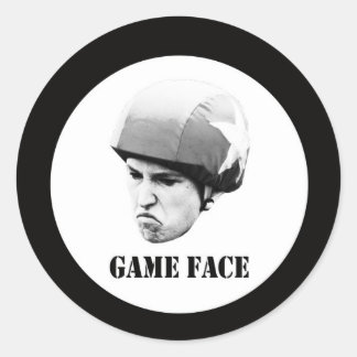 game face - big.jpg classic round sticker