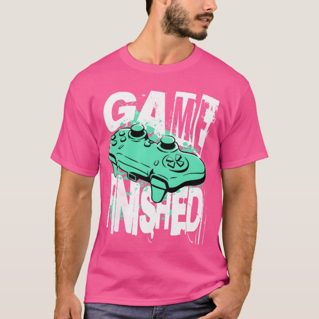 Game Finished Funny Video Gaming vintage T-Shirt (Front)