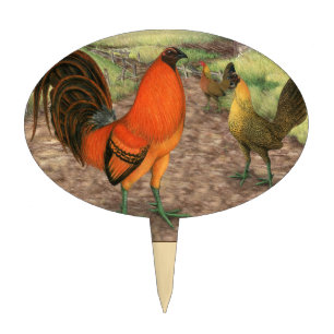 Game Fowl on the Farm Cake Topper