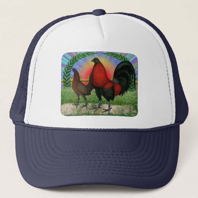 Game Fowl Wreath Trucker Hat (Front)