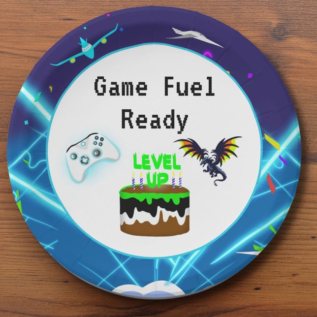 Game Fuel Ready Happy Birthday Critical Hit! Paper Plates (Creator Uploaded)