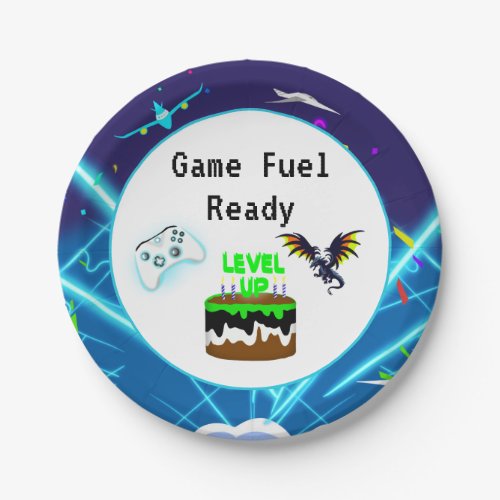 Game Fuel Ready Happy Birthday Critical Hit! Paper Plates