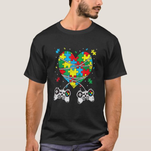 Game Gamer Controller Autism Awareness Month Day A T-Shirt