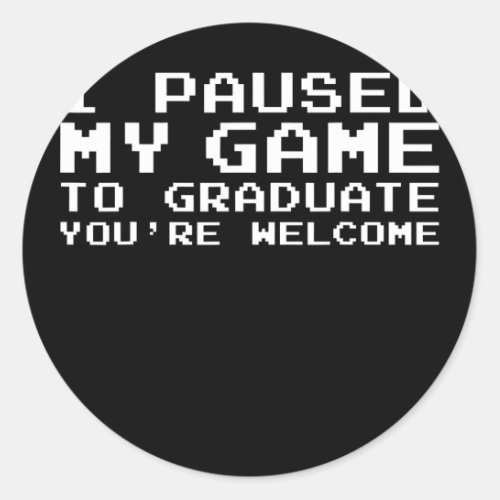 Game Gaming Gamer Graduation Vintage Gift  Classic Round Sticker