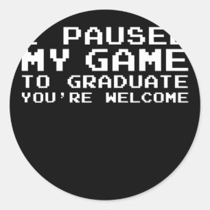 Game Gaming Gamer Graduation Vintage Gift Classic Round Sticker