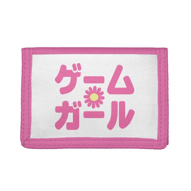 Game Girl ゲームガール Japanese Katakana Language Trifold Wallet (Front)