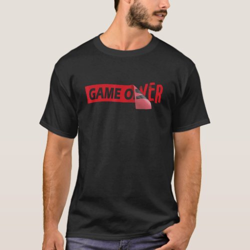 Game Hard Over Alone Red Graphic  Zip Graphic Tee